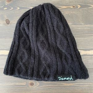 diamond supply co. Black knit beanie